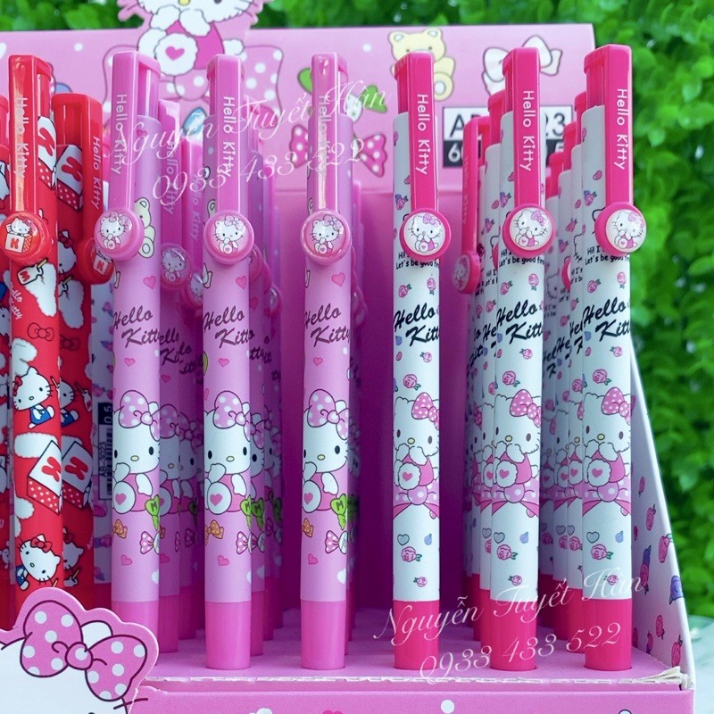 Viết bút bi mực xanh Hello Kitty