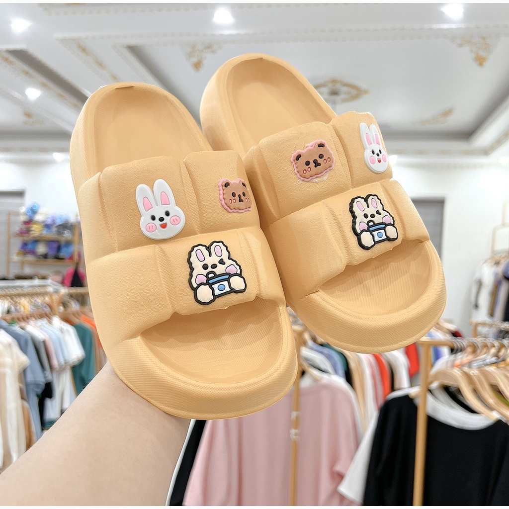 Dép Bành Mì Vân Nổi Stik Đế Cao Nam Nữ Unisex Độn Đế CHất Cao Su Non Mềm Nhẹ