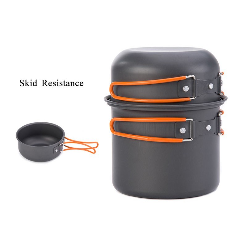 Bộ nồi nấu ăn dã ngoại 2-3 người NatureHike NH15T401-G 4in1