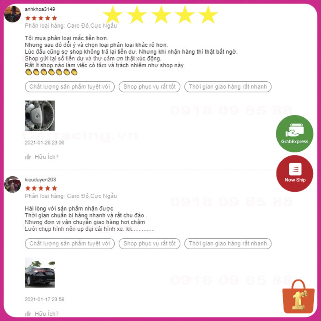 Bọc Vô Lăng Ô Tô CARRACING Chính Hãng Bọc Da Ốp vô lăng - Kiểu Dáng Thể Thao - Cảm Giác Lái Rất Sướng | BigBuy360 - bigbuy360.vn