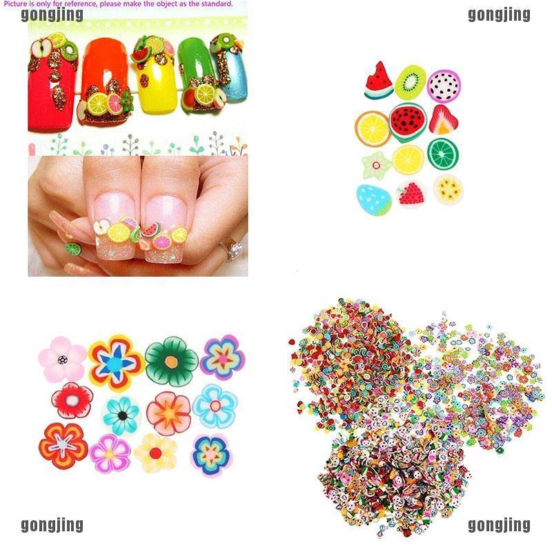 1000 nhãn tự dán móng tay bằng đất sét polyme