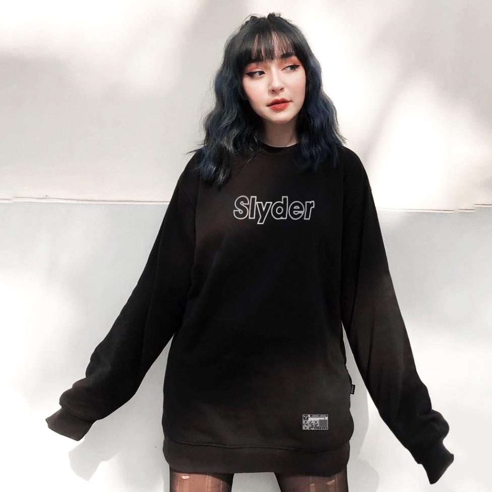 Áo nỉ Hoodie cổ tròn Slyder SS1-2 màu đen trắng over Unisex (N1)
