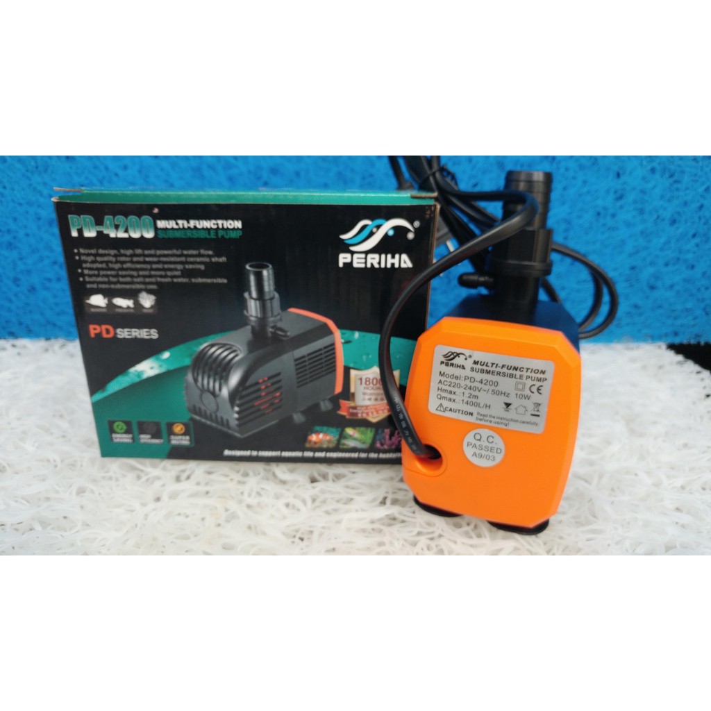Máy Bơm Nước PERIHA PD-4200 (10W-1.2Mét-1400 L/H) - Bơm Lọc Nước Cho Hồ Cá Cảnh