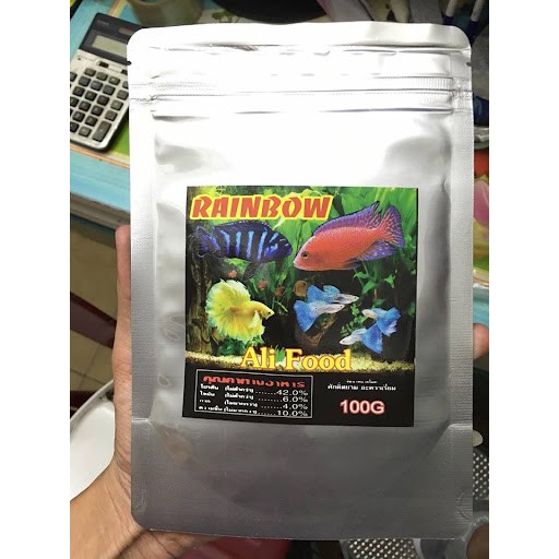 Cám kích thích lên màu cho cá Ali Rainbow alifood 100g