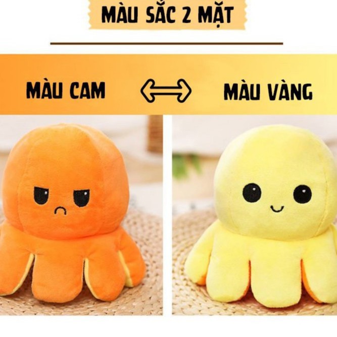 HOT,Bạch tuộc nhồi bông cảm xúc, bạch tuộc đổi màu- 18cm