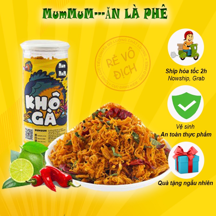 Khô gà lá chanh 300g MumMum Food đồ ăn vặt Hà nội siêu ngon hương vị đậm đà