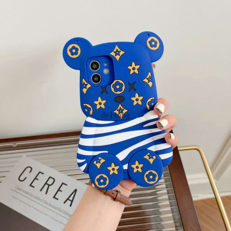 Ốp Điện Thoại Silicon Hình Gấu Dễ Thương Có Dây Đeo Cho Samsung Galaxy S22 S21 S20 Plus S21FE S20FE S10
