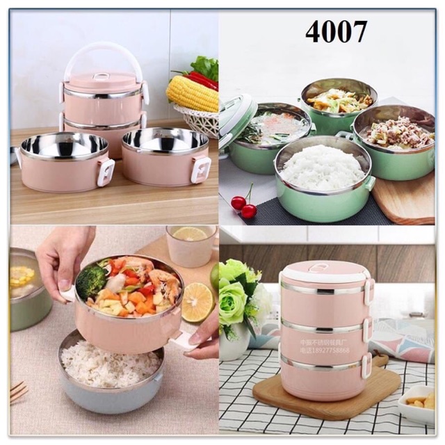 Hộp đựng thức ăn giữ nhiệt 4 tầng