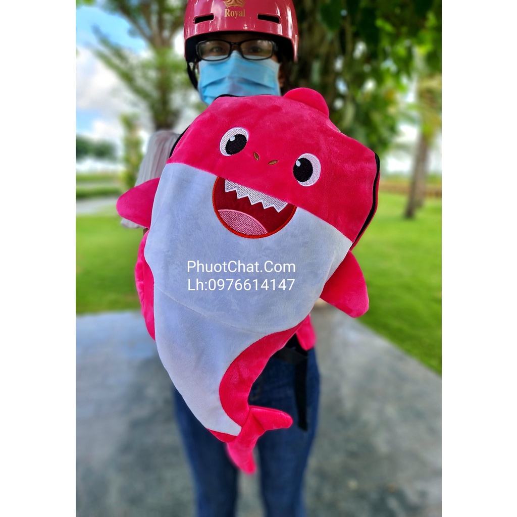 Balo cá mập BABY SHARK màu hồng siêu cấp cute