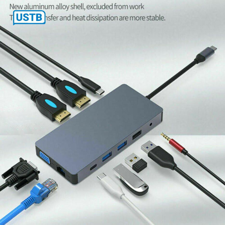 Đế Sạc 12 Trong 1 Cổng Usb 3.0 Hdmi Vga Pd Cho Notebook