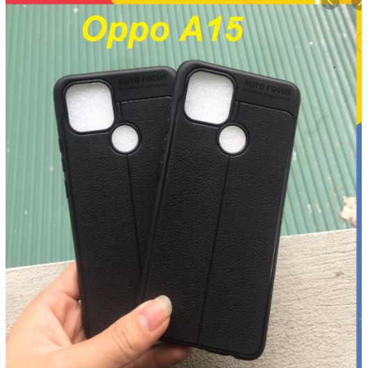 Ốp lưng Oppo A12/A15 silicon giả da, chống sốc Auto Focus