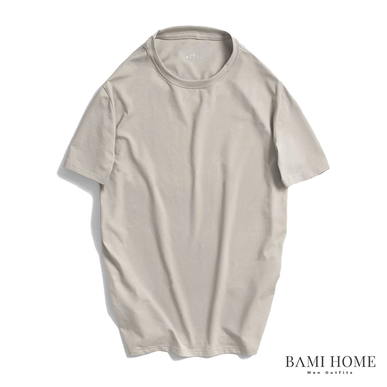 Áo thun nam trơn cổ tròn tay ngắn BAMIHOME áo basic vải cotton chất thun lạnh co giãn, dày dặn, form regular fit AO-01 | BigBuy360 - bigbuy360.vn