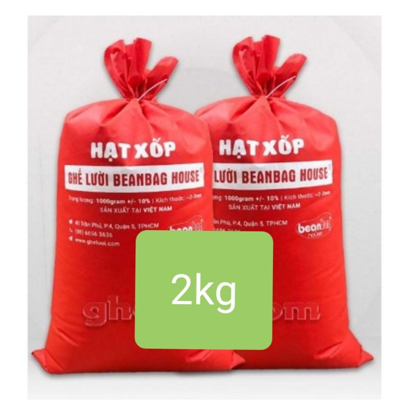 2 kg hạt xốp làm gối lười, bỏ hộp quà , làm tuyết...