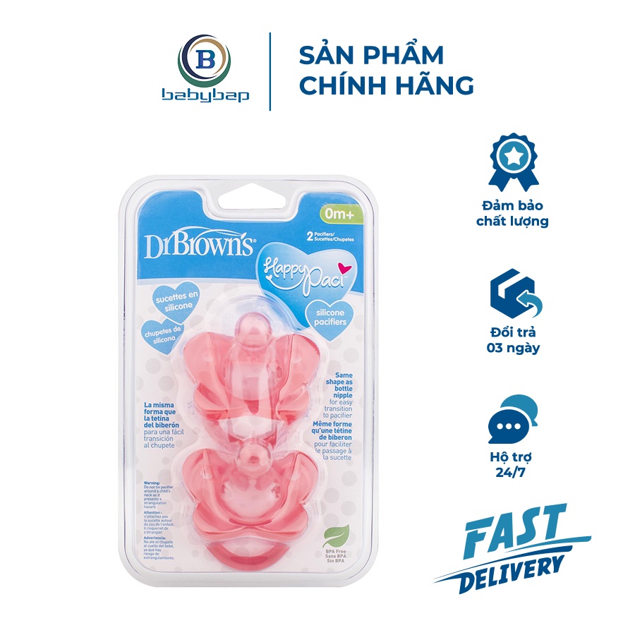 Ty Ngậm Chống Vẩu 100_ silicone Dr Brown_s 0+