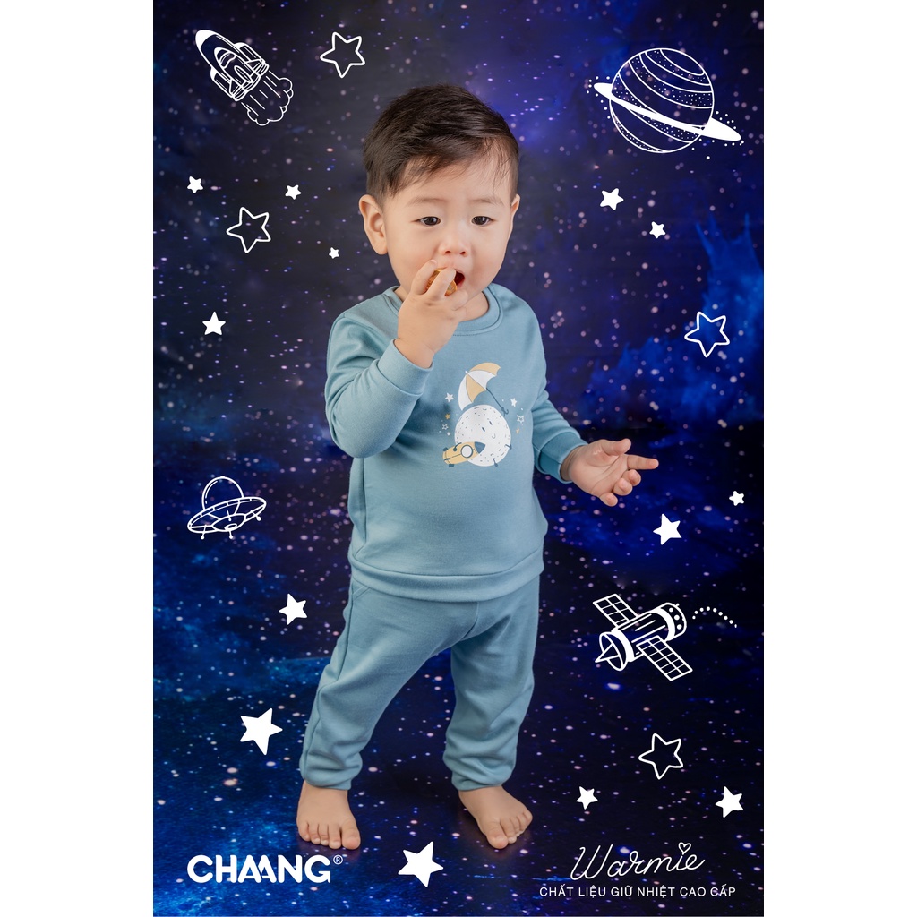 [CHAANG] Bộ dài tay cho bé Cosmos xanh cổ vịt