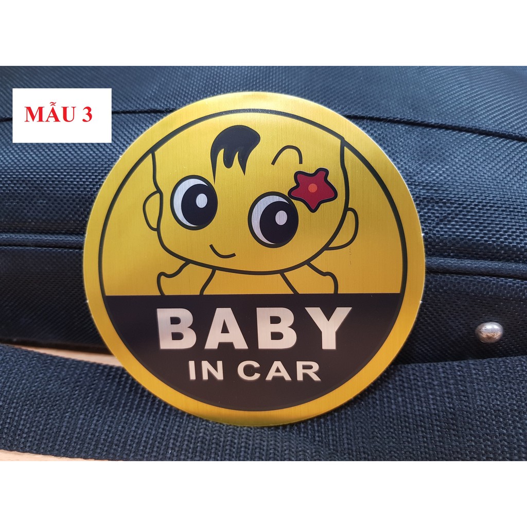 Miếng Dán Phản Quang Trang Trí Xe Hơi Baby In Car Màu Vàng Đồng