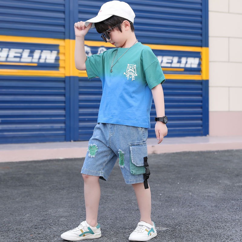 CT1622 - Set áo và quần jean ngắn bé trai hàng nhập - giá 290k