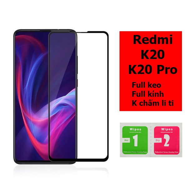 Combo 2 kính cường lực full màn hình Redmi K20 Pro