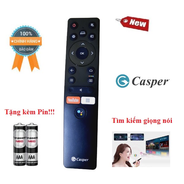 Remote Điều khiển TV Casper giọng nói- Hàng mới chính hãng 100% Tặng kèm Pin