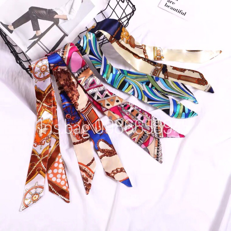 Khăn lụa quấn quai túi xách HM