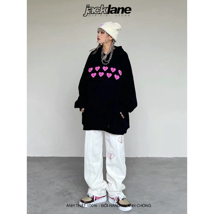 Áo Hoodie Oversize Never, JACKLANE, Áo nỉ dài tay Unisex Jack Lane