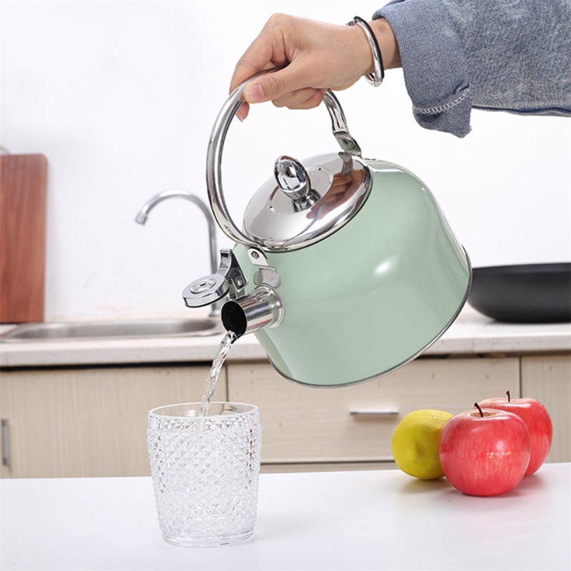 Sáng tạo Whistling Ấm đun nước bằng thép không gỉ Bình trà dung tích lớn văn phòng Đồ dùng nhà bếp cho gas từ