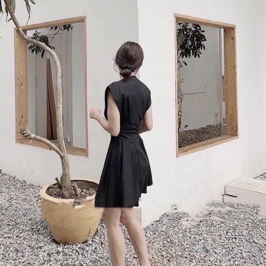 Đầm thiết kế, Đầm Tay Cánh Tiên Eo Cong Xếp Li Trẻ Trung kiểu pháp | BigBuy360 - bigbuy360.vn