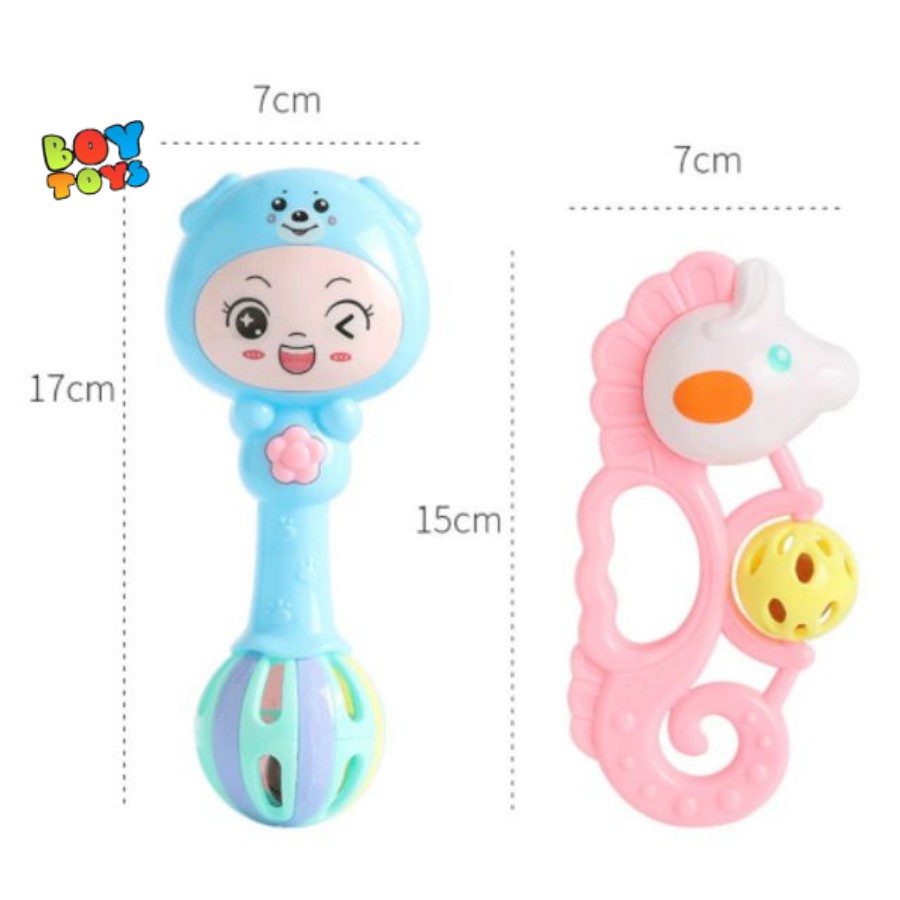 Set 7 món đồ chơi lục lạc, xúc xắc phát triển khả năng thính giác cho bé