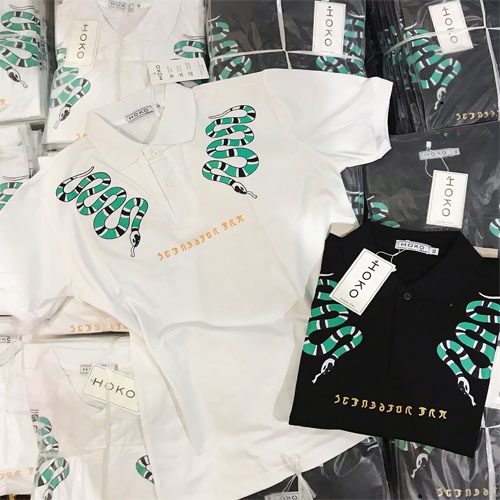 [TẶNG KÈM NÓN KẾT] áo thun nam polo cổ trụ hoạ tiết rắn | BigBuy360 - bigbuy360.vn