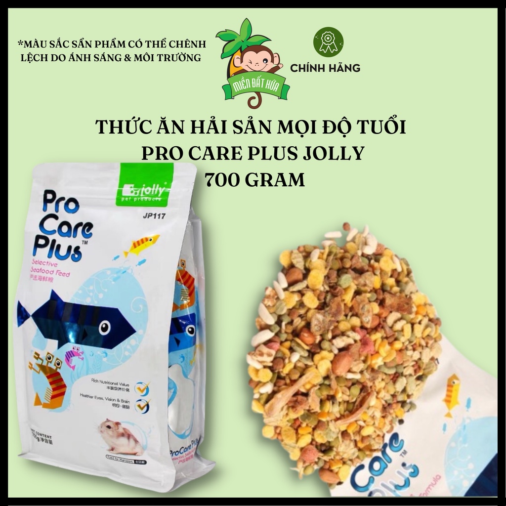 Thức ăn cho Hamster-Pro care plus hỗn hợp hải sản dinh dưỡng dành cho mọi độ tuổi chính hãng Jolly 700 gram cho hamster