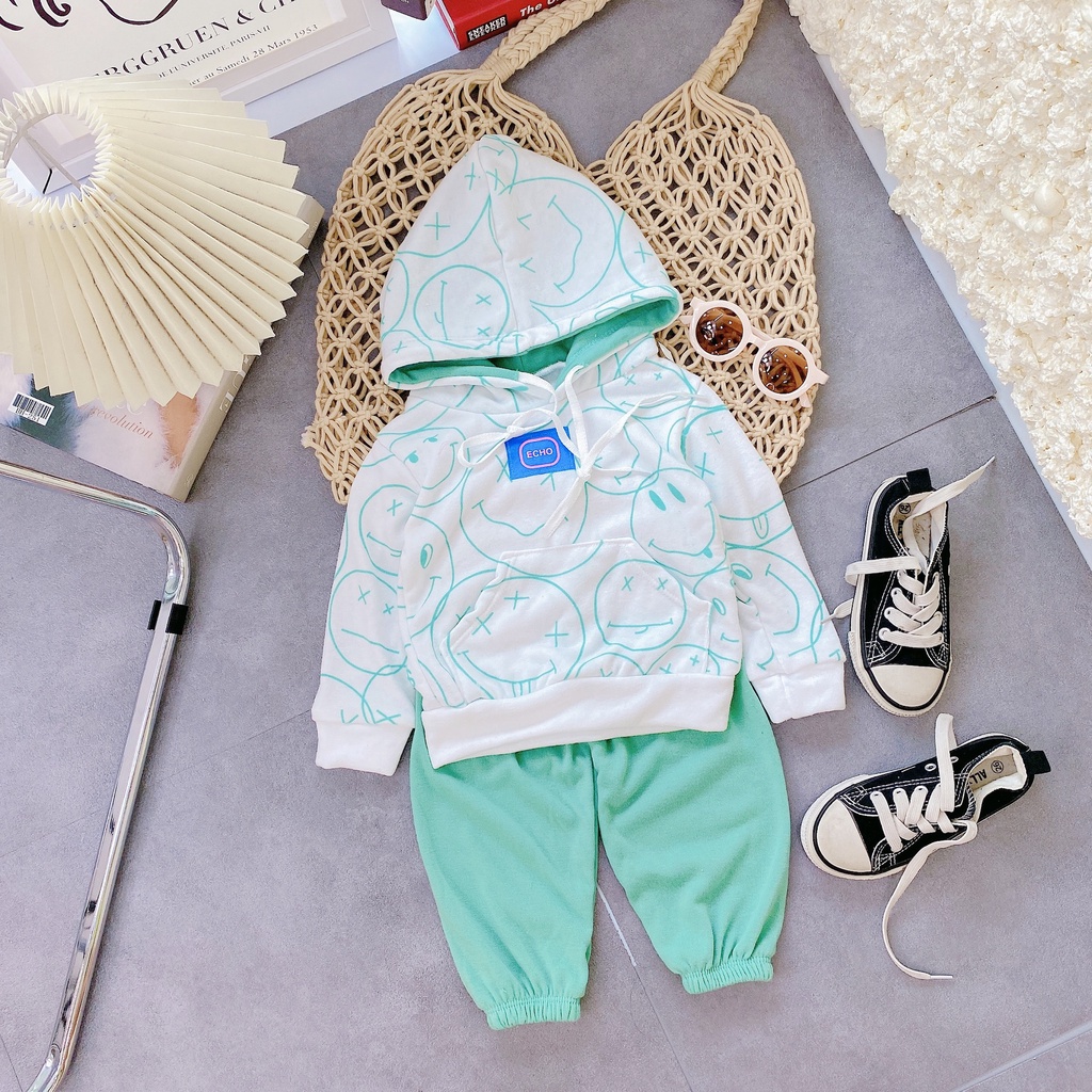 Bộ thu đông dài tay có mũ cho bé gái cao cấp từ 8-18kg