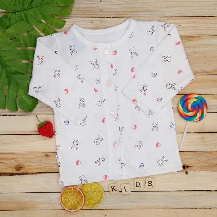 Áo sơ sinh dài tay Kiza in hình thỏ