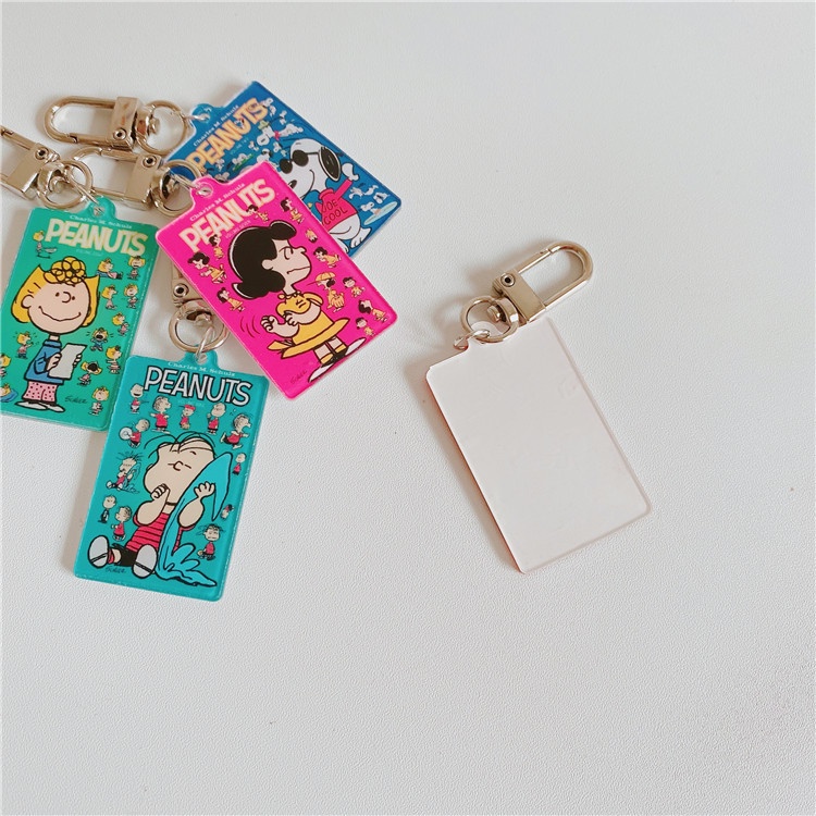 Móc Chìa Khóa Bằng Acrylic Hình Snoopy Charlie Lucy Kiểu Hàn Quốc Dễ Thương