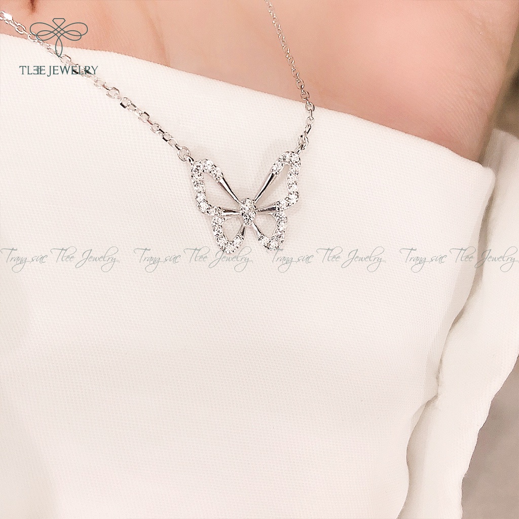 Dây chuyền bạc nữ TLEE mặt hồ điệp nạm đá sang trọng NCJ D0108