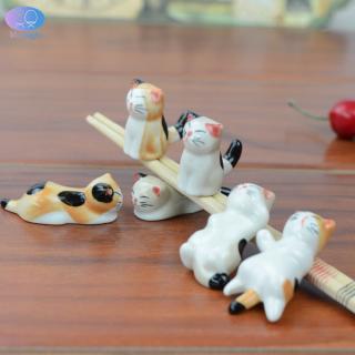 Đế gác đũa sứ hình mèo dễ thương