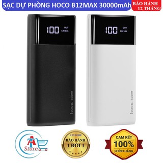 Pin Sạc Dự Phòng Hoco B12 Max 30000mAh Max 5A Chính Hãng - 3 Cổng Input, 4 Cổng Output