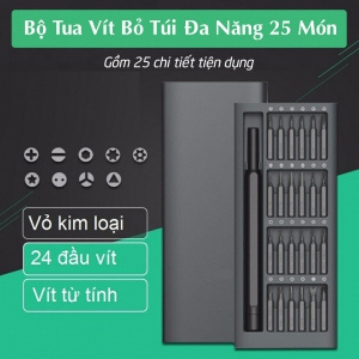 Bộ Tua Vít Đa Năng Mini 25 Trong 1 Chất Liệu Thép Từ Tính Cao Cấp Dùng Để Tháo Lắp, Sửa Chữa  Điện Tử, Máy Móc Cỡ Nhỏ