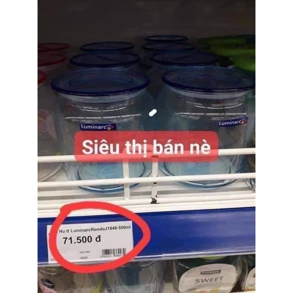 Hũ Đựng Gia Vị Thủy Tinh Tròn 500ml Luminarc | BigBuy360 - bigbuy360.vn