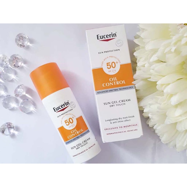 Kem chống nắng kiểm soát nhờn cho da dầu mụn Eucerin Sun Gel creme oil control dry touch spf 50 - Chính hãng