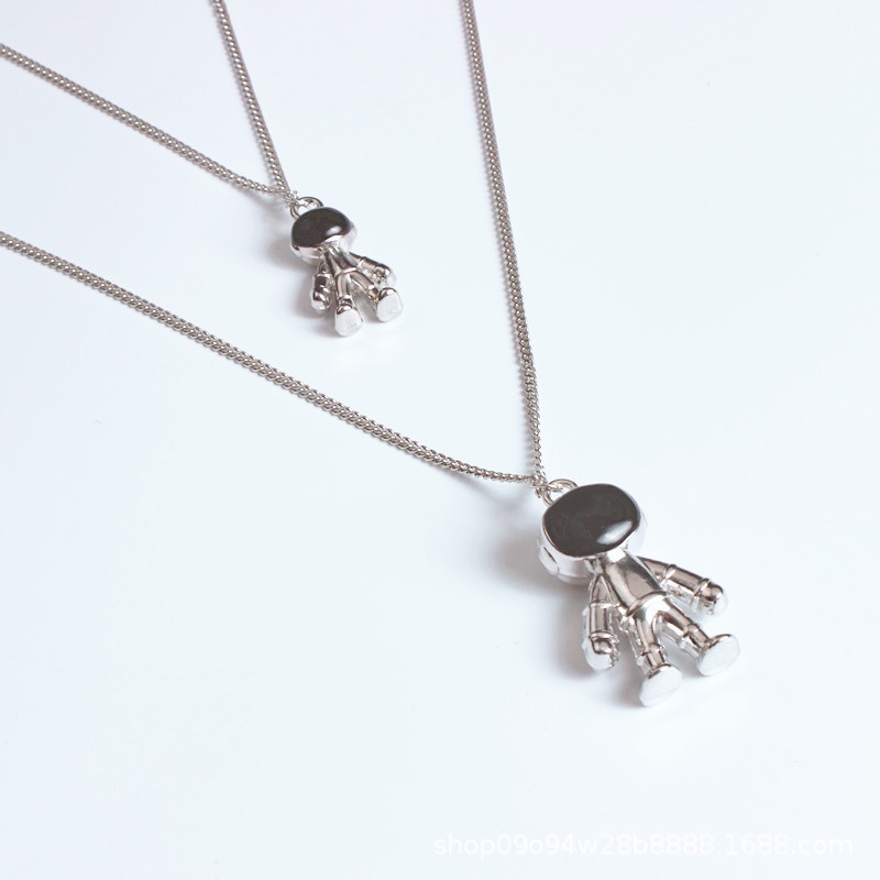 𝑭𝑹𝑬𝑬𝑺𝑯𝑰𝑷  Dây chuyền kim loại phong cách Hip Hop kiểu phi hành gia sành điệu độc đáo dành cho cả nam và nữ P10