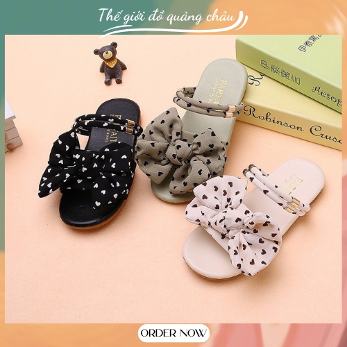 Dép sandal nơ  chấm  bi  cực xinh cho bé (Q2020)