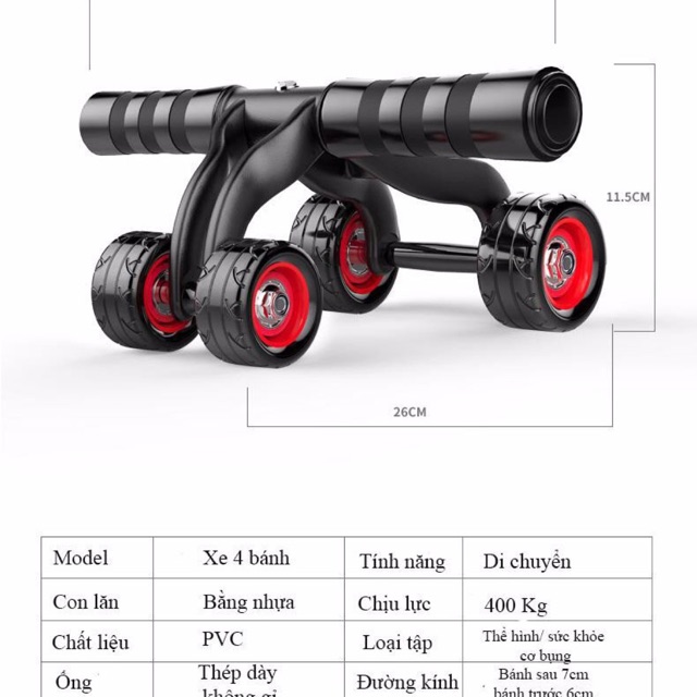 Con lăn 4 bánh tập bụng