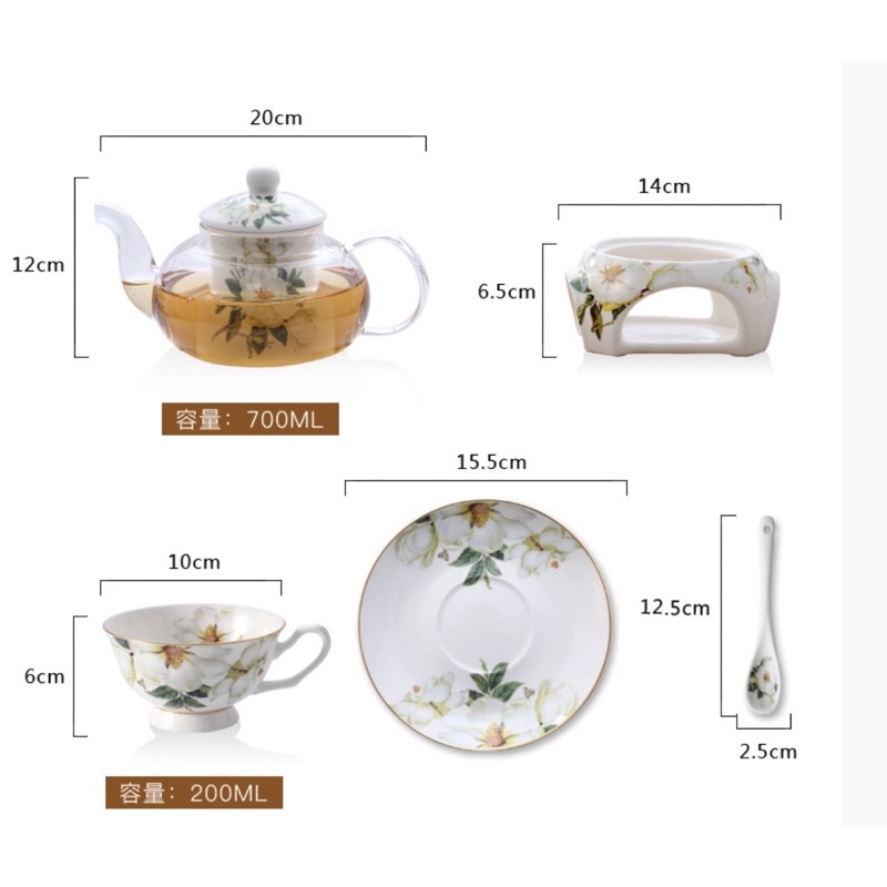 Bộ ấm chén , bộ ấm trà đun hoạ tiết hoa gốm sứ có hộp quà tặng đẹp