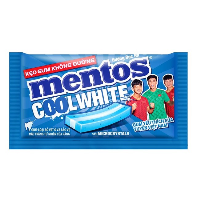 [Deal độc quyền]Kẹo gum Mentos Cool White hương bạc hà 5 viên x 1,7g