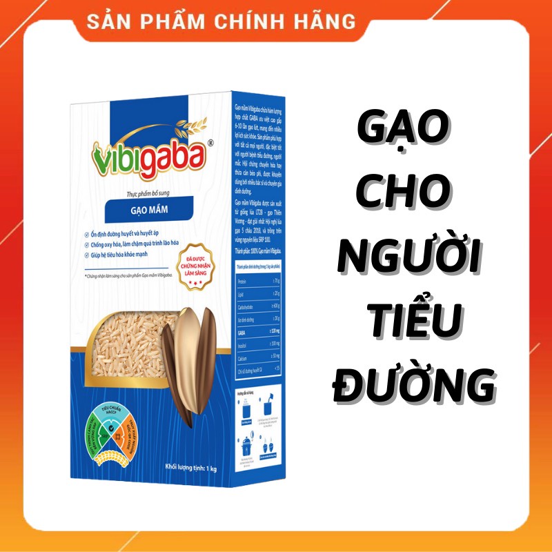 Gạo Mầm Vibigaba Hạt Ngọc Trời Gói 1Kg - Gạo cho người tiểu đường, giảm cân - Date mới nhất