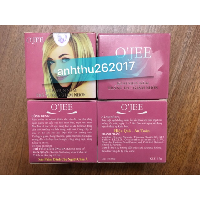 OJEE - Kem Mụn Nám Trắng Da Giảm Nhờn O'JEE 15g
