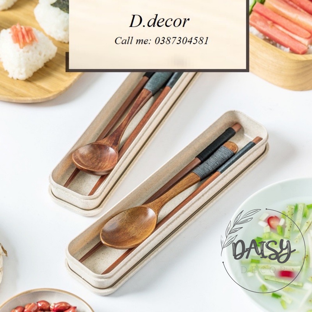 Hộp thìa đũa cá nhân, hộp thìa đũa văn phòng chất liệu gỗ tự nhiên - kèm hộp đựng lúa mạch - HÀNG CÓ SẴN - Daisy.decor | BigBuy360 - bigbuy360.vn