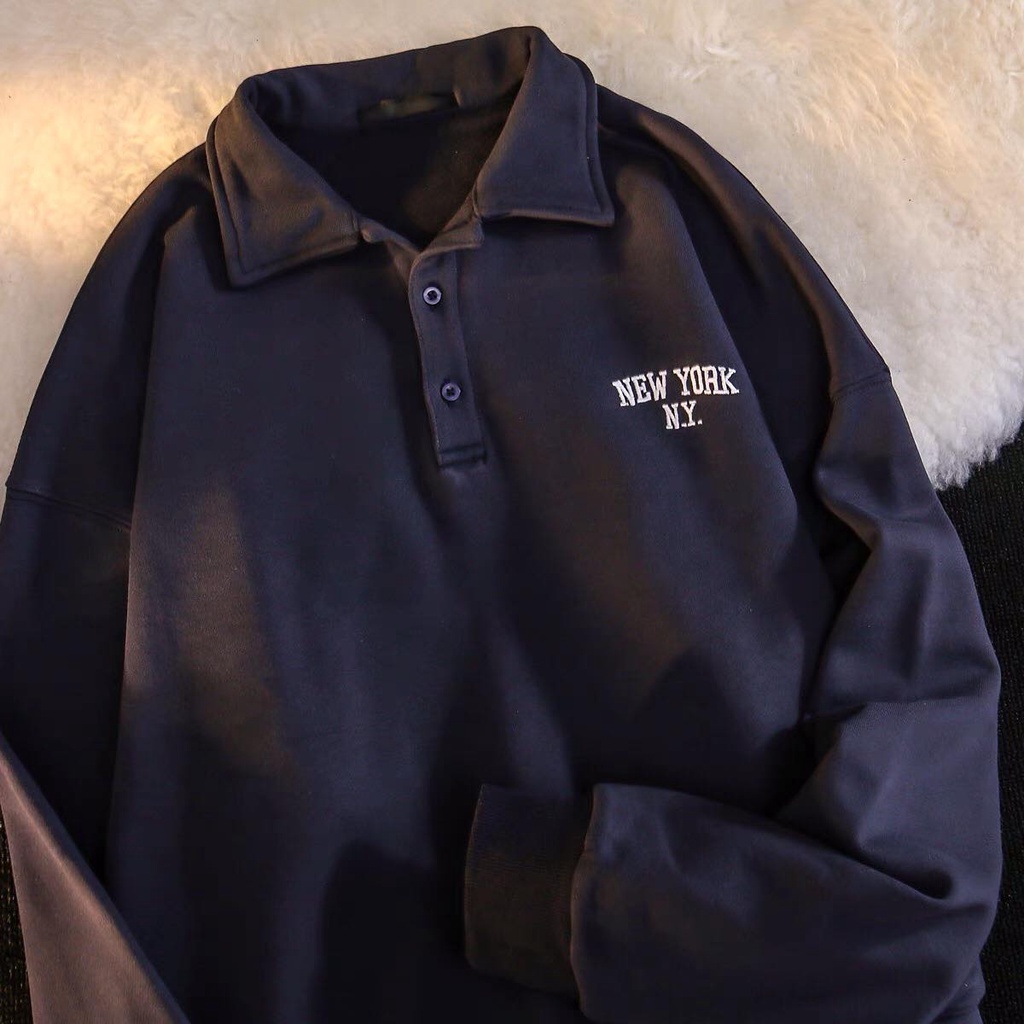 Áo Sweater NY Kiểu Dáng Unisex Chất Liệu Nỉ Bông - Hàng Quảng Châu Cao Cấp