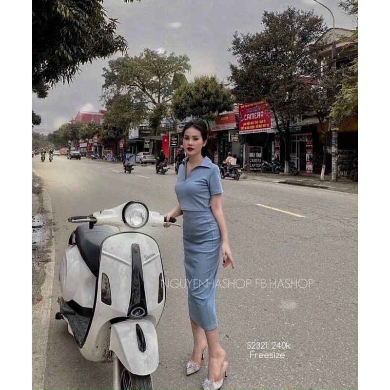 Set Váy Nữ Áo Croptop Mẫu Trơn Tay Dài Ôm Body Siêu Tôn Dáng - Hàng Có Sẵn