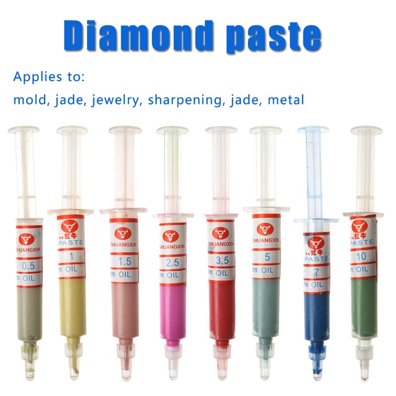 Set 8 ống hợp chất bột đánh bóng kim cương 0.5-10 Micron